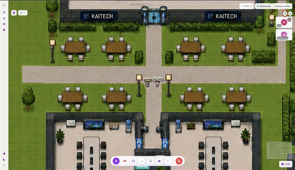 Peta kecil denah kantor di pojok kanan-bawah layar KAISPACE.